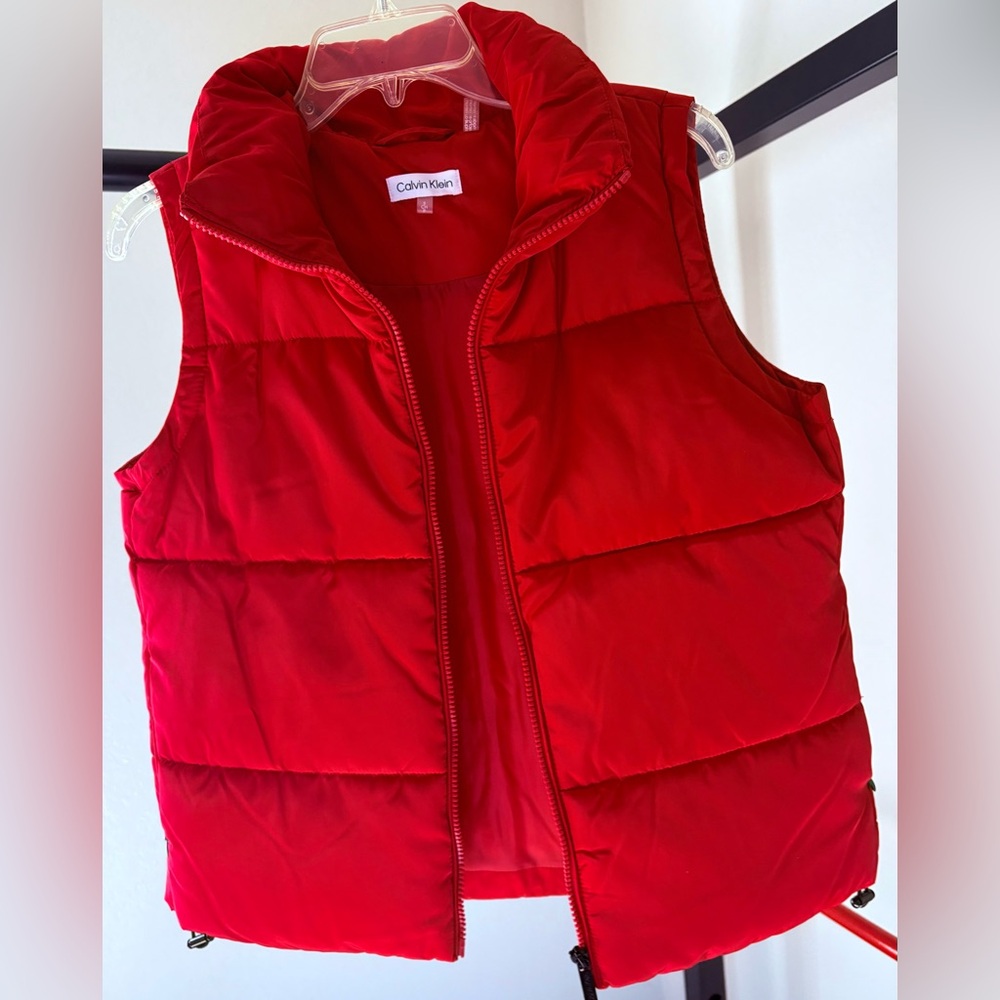 Calvin Klein Vibrant Red Quilted Jacket